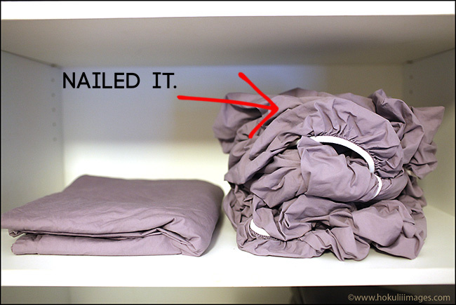 Nailed it on the folded fitted sheets