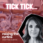 Blurred messy kitchen with "Tick Tick" text - married life humor at Raising the Curtins