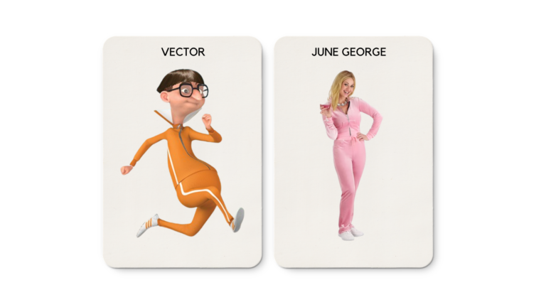 Mom with a short bob haircut alongside references to Karen Smith from Mean Girls and Vector from Despicable Me