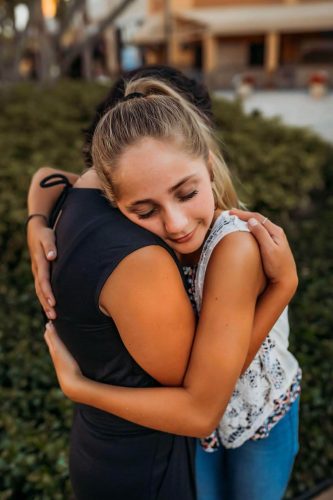 Gianna hugging Kristina Curtin