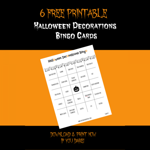 Halloween Decorations Bingo Cards