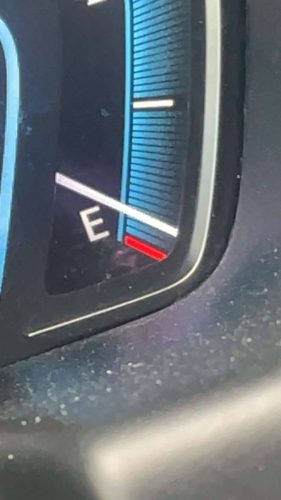 the van's gas gauge when my daughter thought she wouldn't make it to school